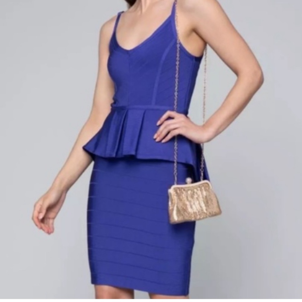 Bebe peplum ruffle bandage dress